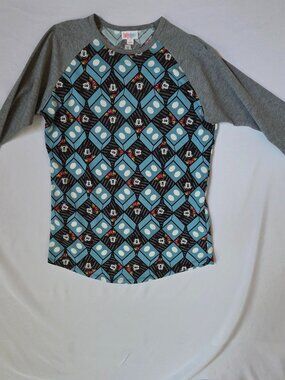 LuLaRoe Mickey Mouse Raglan Top — Pop Art Diamond Print | Size S